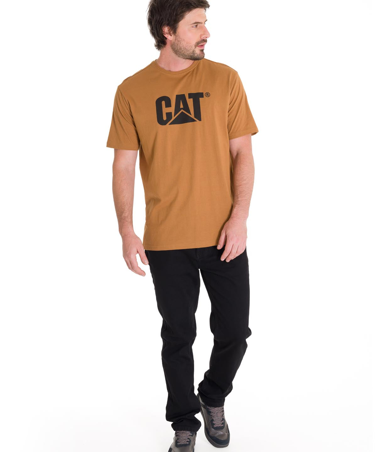 Polera Manga Corta Hombre Logo CAT Café Cat