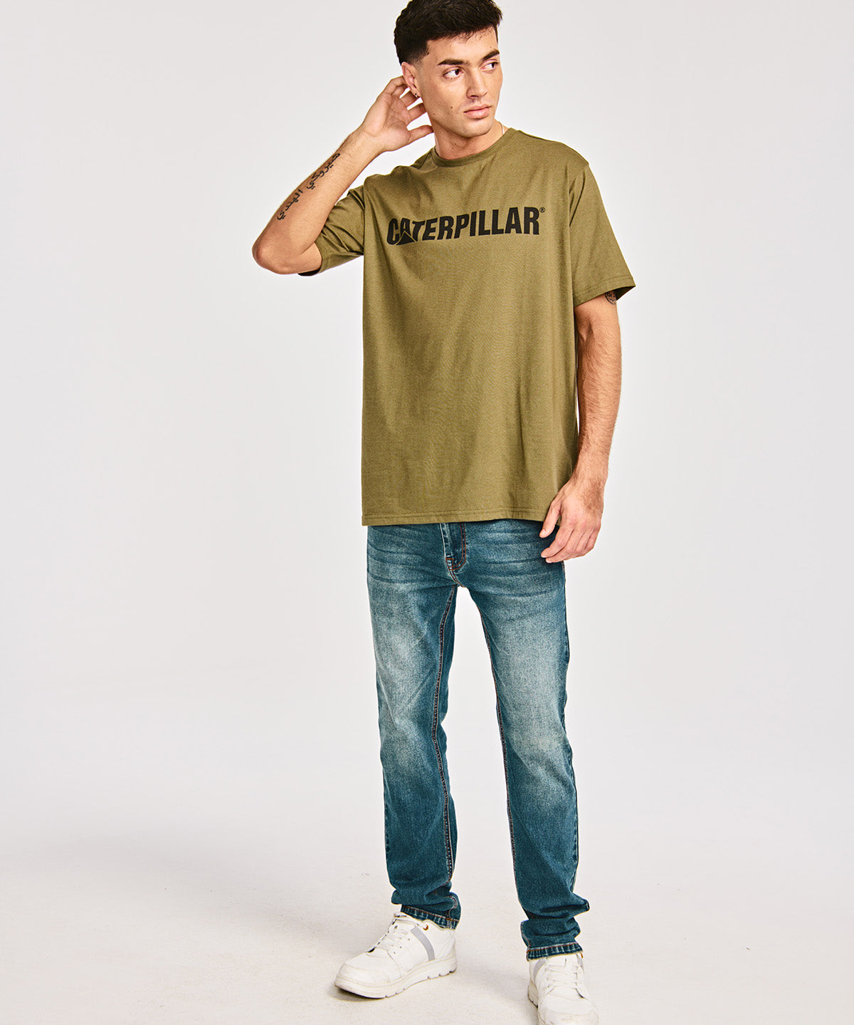 Polera Manga corta Casual Hombre CATERPILLAR LOGO TEE Verde CAT