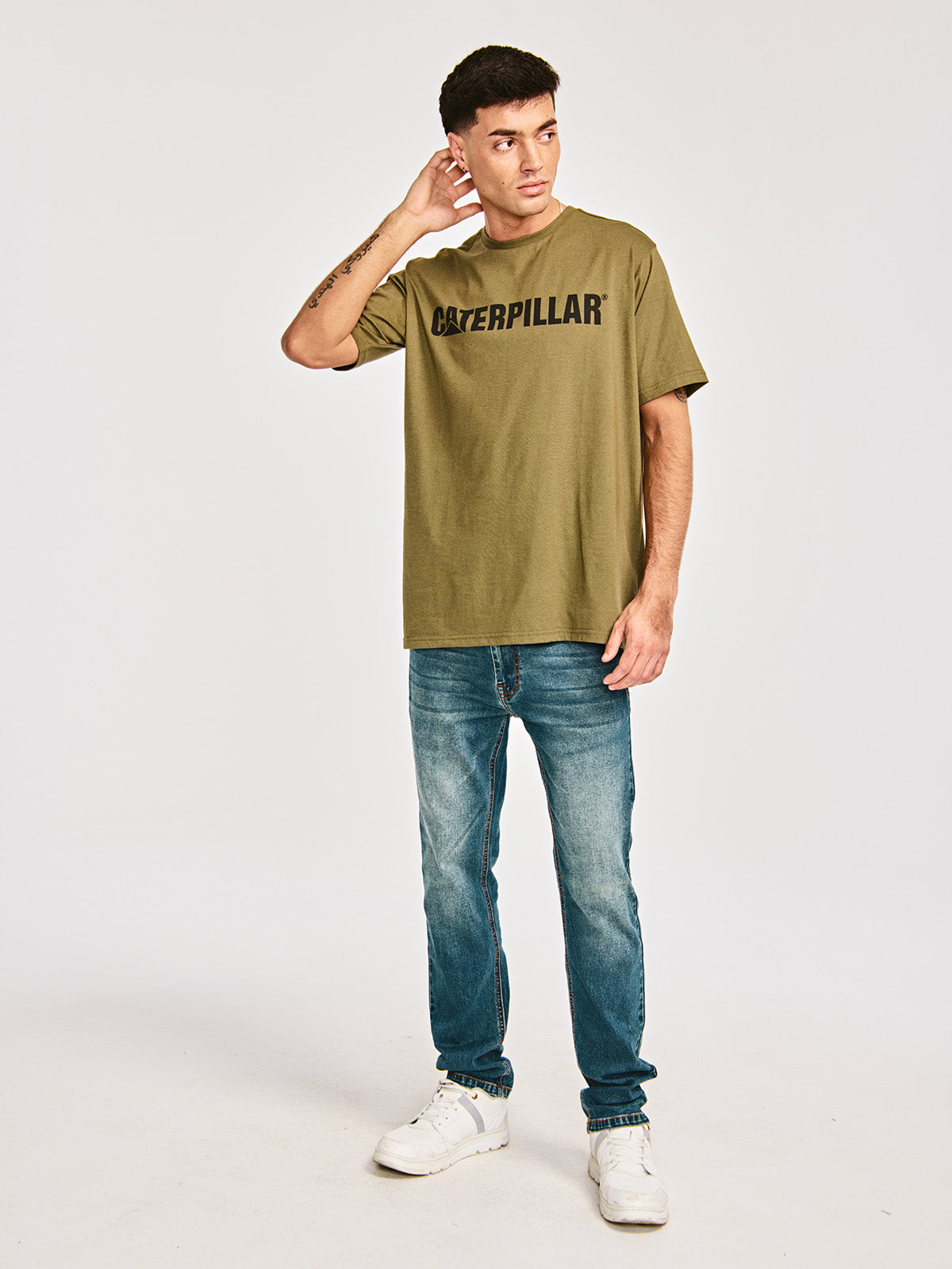 Polera Manga corta Casual Hombre CATERPILLAR LOGO TEE Verde CAT