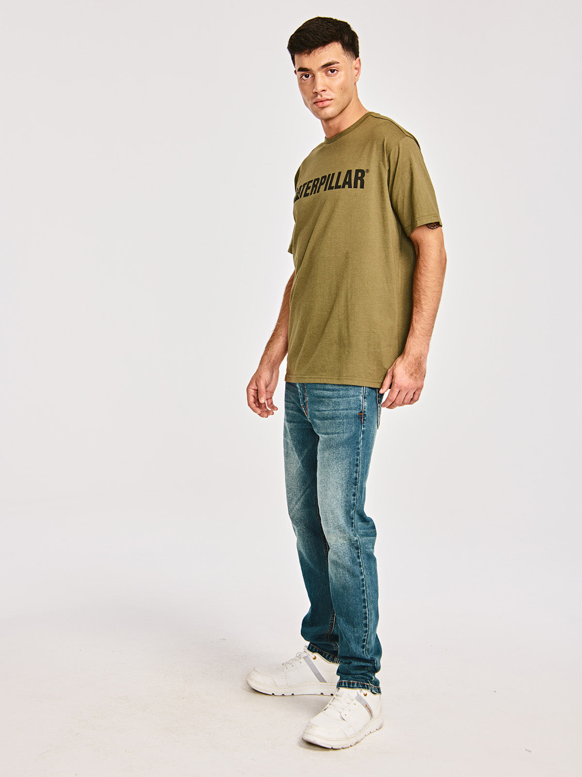 Polera Manga corta Casual Hombre CATERPILLAR LOGO TEE Verde CAT