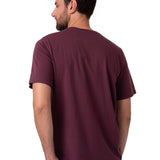 Polera Manga Corta Hombre Logo Caterpillar Granate