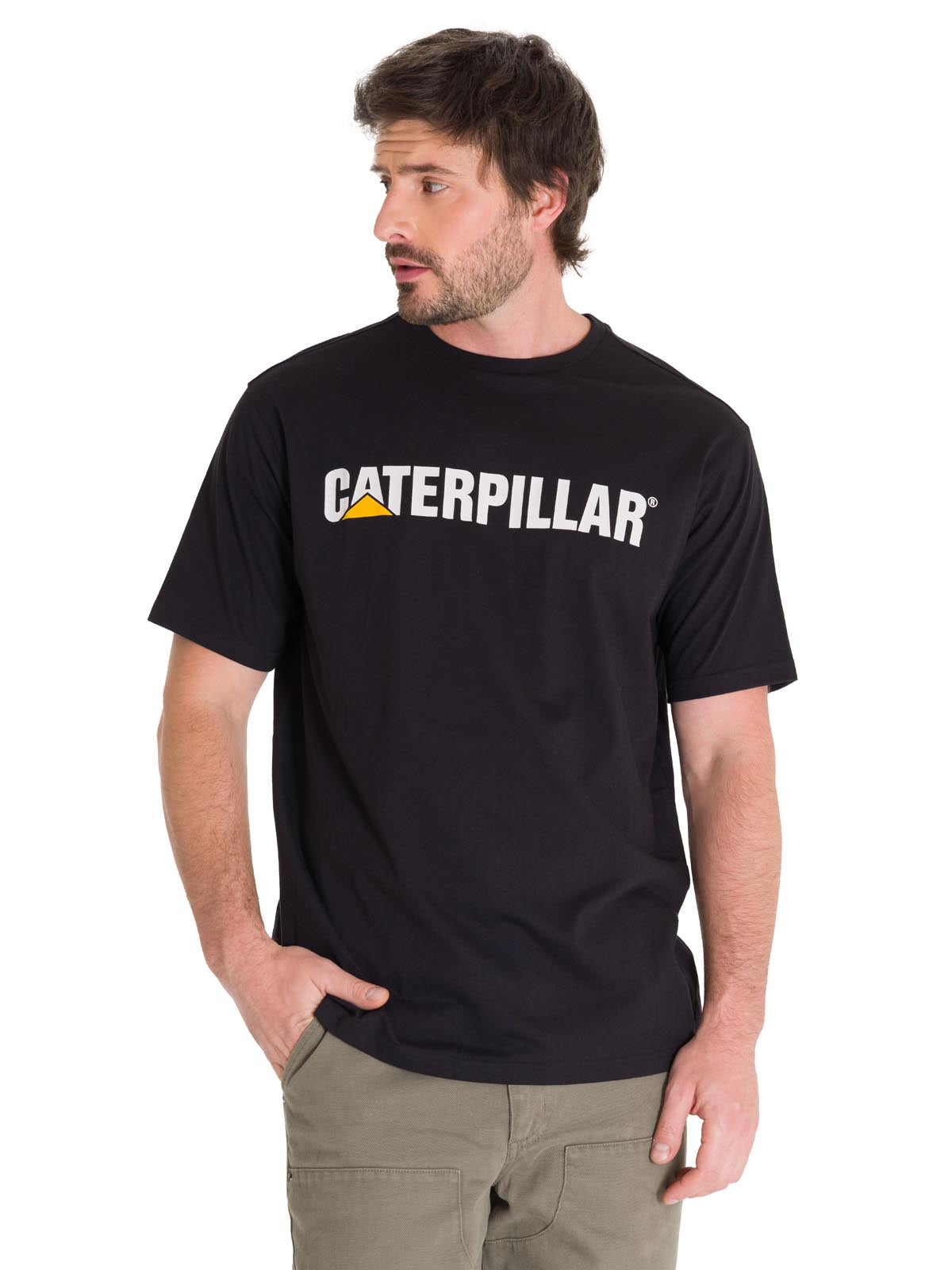 Polera Manga corta Casual Hombre CATERPILLAR LOGO TEE Negro CAT
