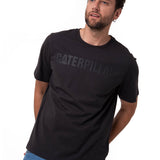 Polera Manga Corta Hombre Logo Caterpillar Negro