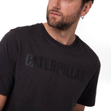 Polera Manga Corta Hombre Logo Caterpillar Negro