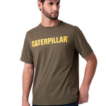 Polera Manga Corta Hombre Logo Caterpillar Verde