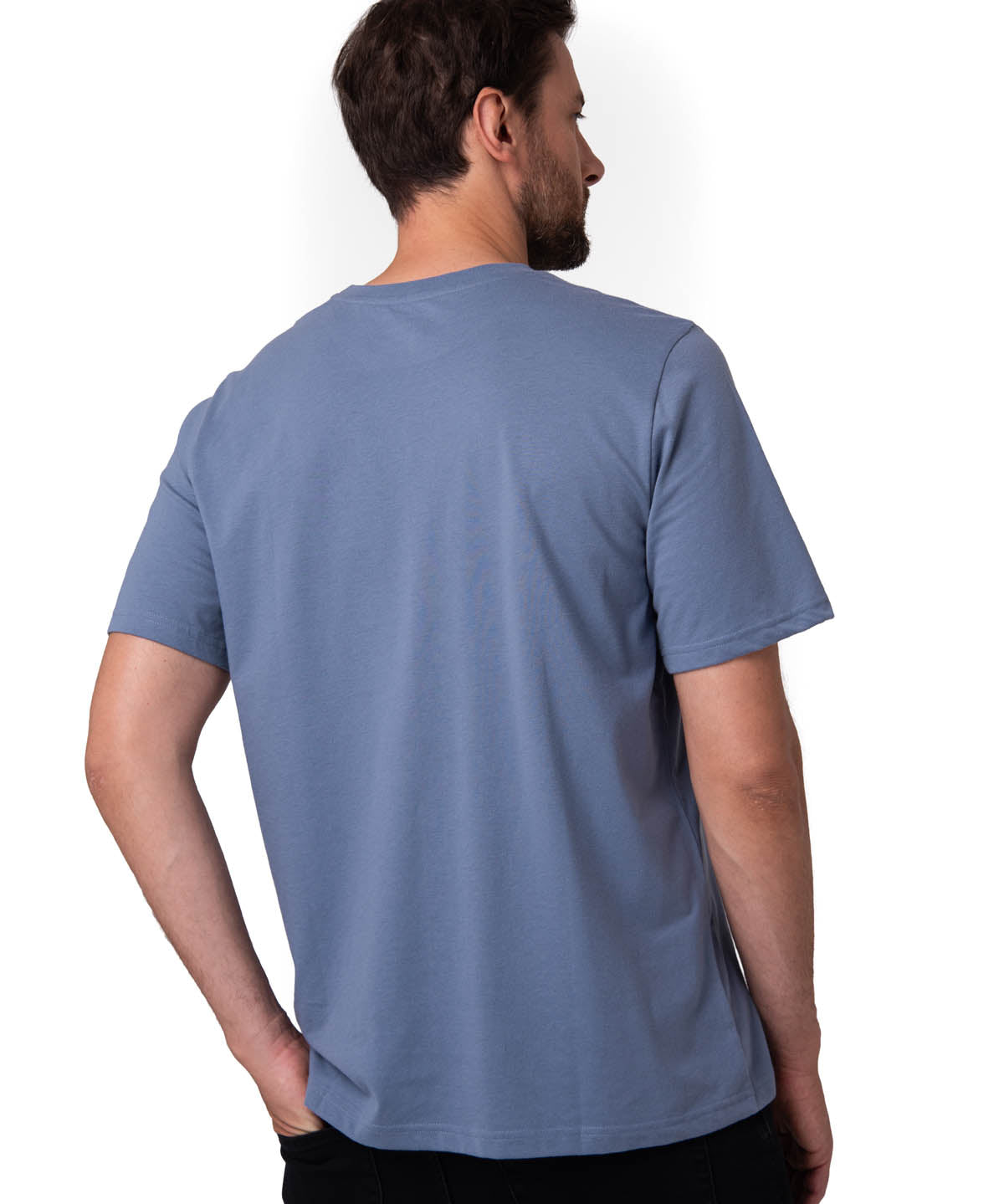 Polera Manga Corta Hombre Logo Caterpillar Azul