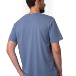 Polera Manga Corta Hombre Logo Caterpillar Azul