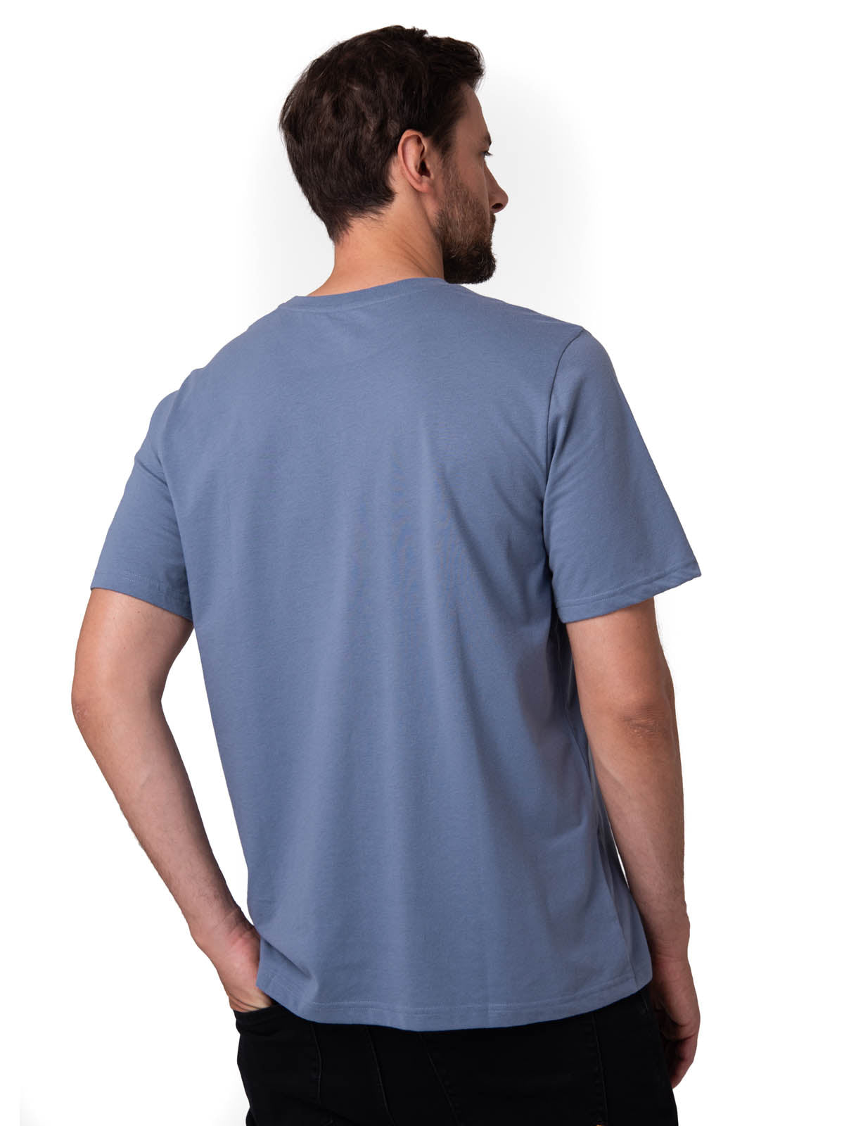 Polera Manga Corta Hombre Logo Caterpillar Azul