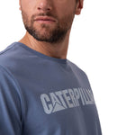 Polera Manga Corta Hombre Logo Caterpillar Azul