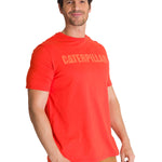 Polera Manga Corta Hombre Logo Caterpillar Rojo CAT
