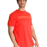 Polera Manga Corta Hombre Logo Caterpillar Rojo CAT