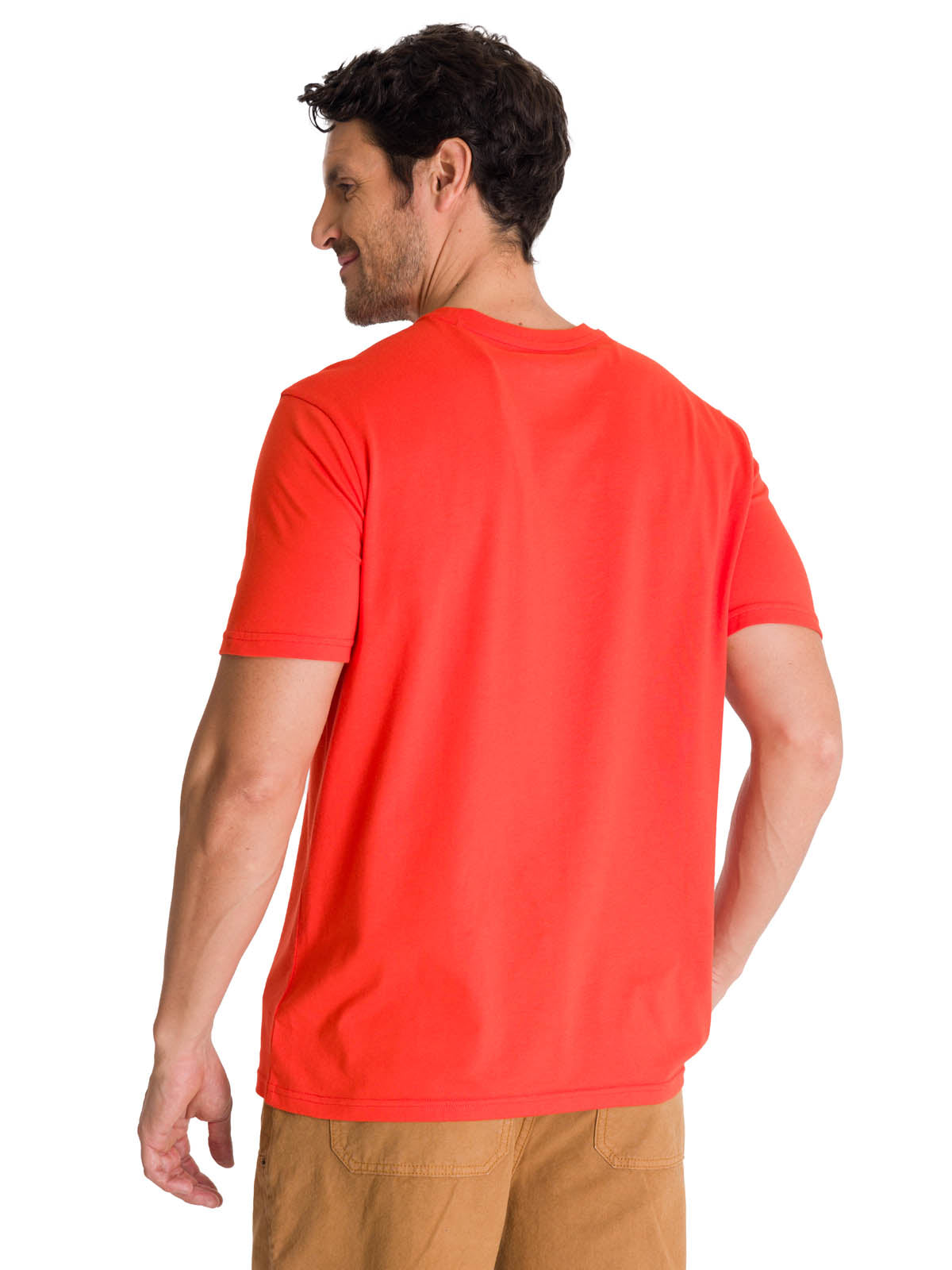 Polera Manga Corta Hombre Logo Caterpillar Rojo CAT