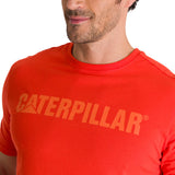 Polera Manga Corta Hombre Logo Caterpillar Rojo CAT