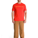 Polera Manga Corta Hombre Logo Caterpillar Rojo CAT