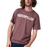 Polera Manga Corta Hombre Caterpillar Logo Tee Café