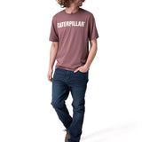 Polera Manga Corta Hombre Caterpillar Logo Tee Café