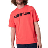 Polera Manga Corta Hombre Caterpillar Logo Tee Rojo