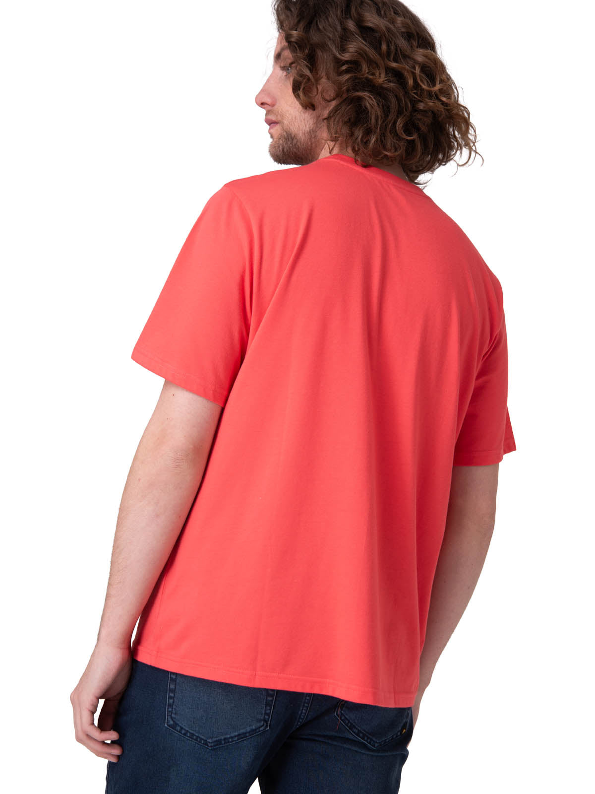 Polera Manga Corta Hombre Caterpillar Logo Tee Rojo