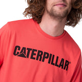 Polera Manga Corta Hombre Caterpillar Logo Tee Rojo