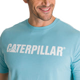 Polera Manga Corta Hombre Logo Caterpillar Celeste CAT