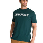 Polera Manga Corta Hombre Logo Caterpillar Verde CAT