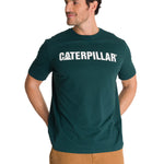 Polera Manga Corta Hombre Logo Caterpillar Verde CAT