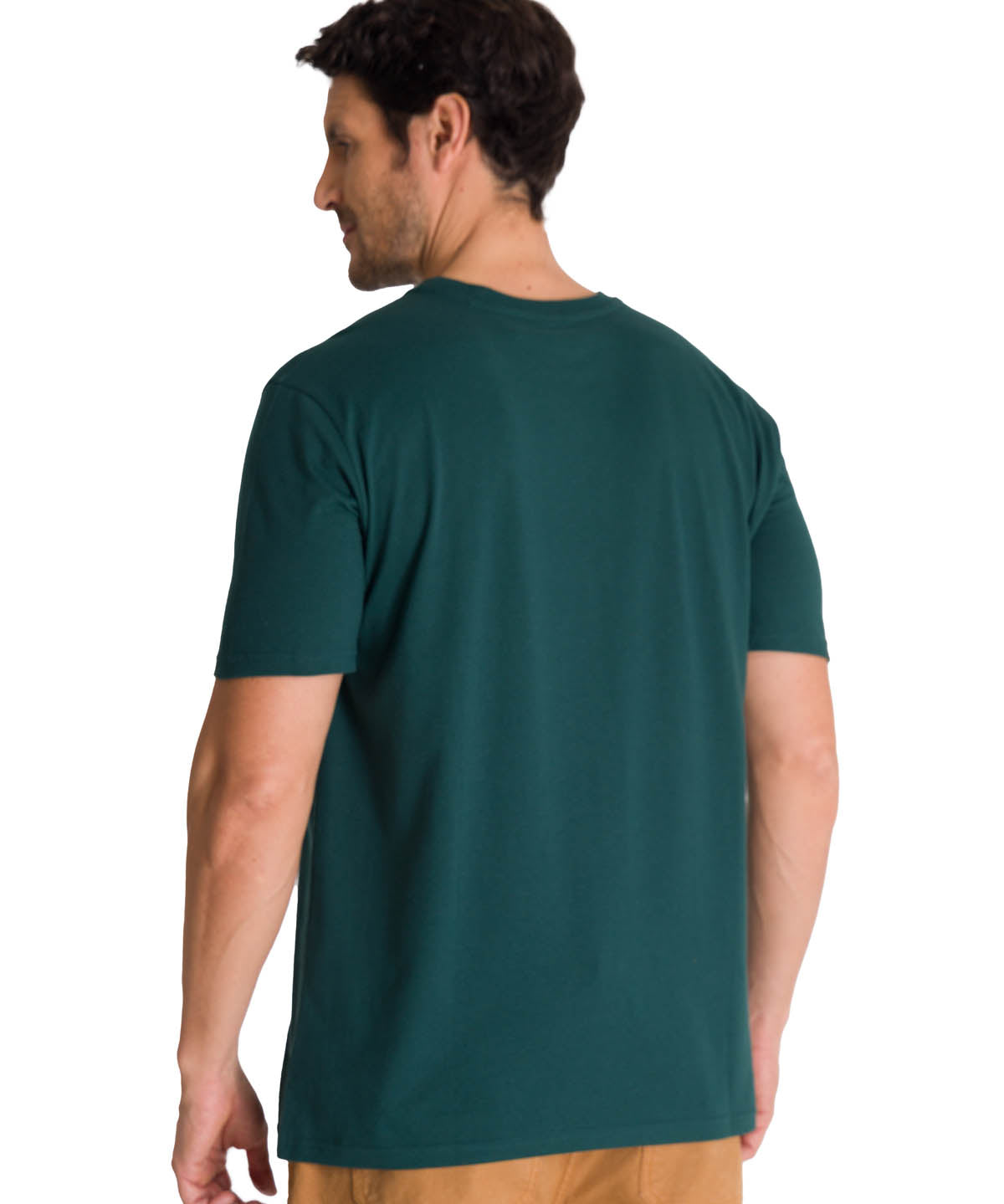 Polera Manga Corta Hombre Logo Caterpillar Verde CAT