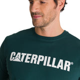 Polera Manga Corta Hombre Logo Caterpillar Verde CAT