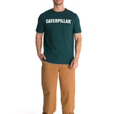 Polera Manga Corta Hombre Logo Caterpillar Verde CAT