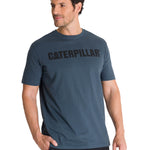 Polera Manga Corta Hombre Logo Caterpillar Azul CAT