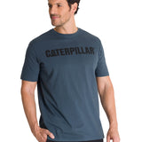 Polera Manga Corta Hombre Logo Caterpillar Azul CAT