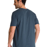 Polera Manga Corta Hombre Logo Caterpillar Azul CAT