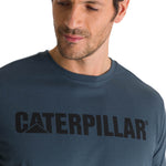 Polera Manga Corta Hombre Logo Caterpillar Azul CAT