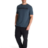 Polera Manga Corta Hombre Logo Caterpillar Azul CAT