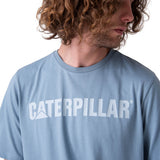 Polera Manga Corta Hombre Caterpillar Logo Tee Celeste