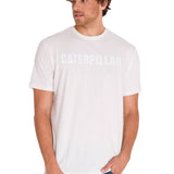 Polera Manga Corta Hombre Logo Caterpillar Blanco Cat