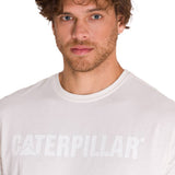 Polera Manga Corta Hombre Logo Caterpillar Blanco Cat