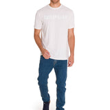 Polera Manga Corta Hombre Logo Caterpillar Blanco Cat