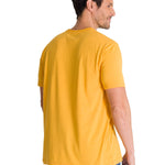 Polera Manga Corta Hombre Logo Caterpillar Amarillo CAT