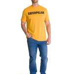 Polera Manga Corta Hombre Logo Caterpillar Amarillo CAT