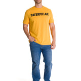 Polera Manga Corta Hombre Logo Caterpillar Amarillo CAT