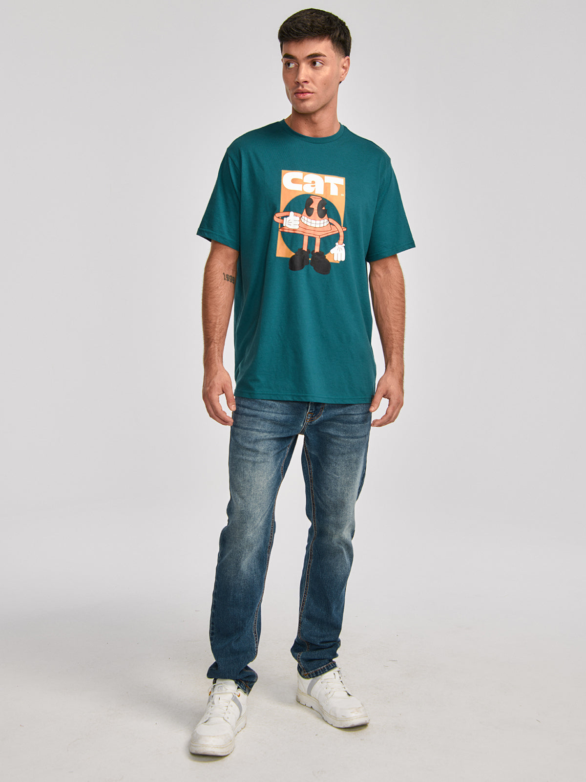 Polera Manga corta Casual Hombre KIDULT GRAPHIC TEE 3 Azul CAT