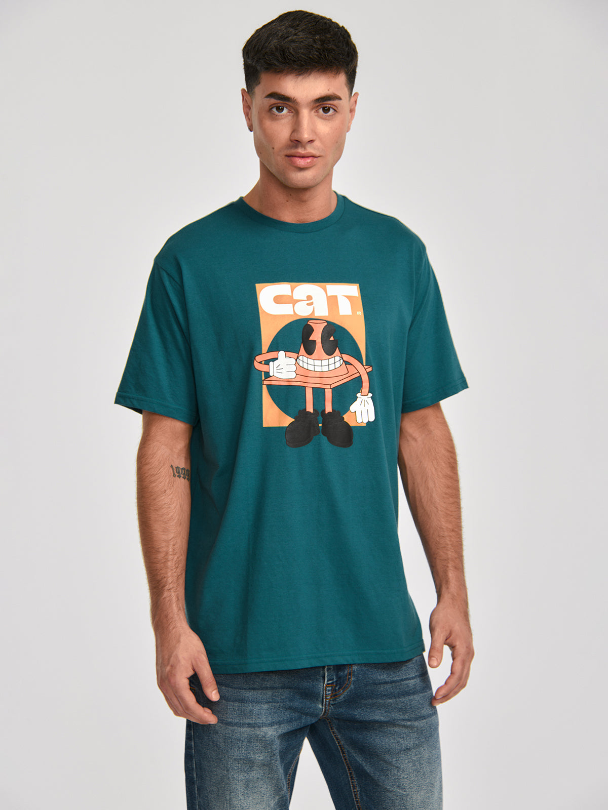 Polera Manga corta Casual Hombre KIDULT GRAPHIC TEE 3 Azul CAT