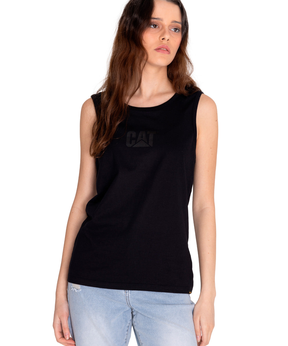 Polera Sin manga Casual Mujer CATERPILLAR LOGO TEE TANK Negro CAT