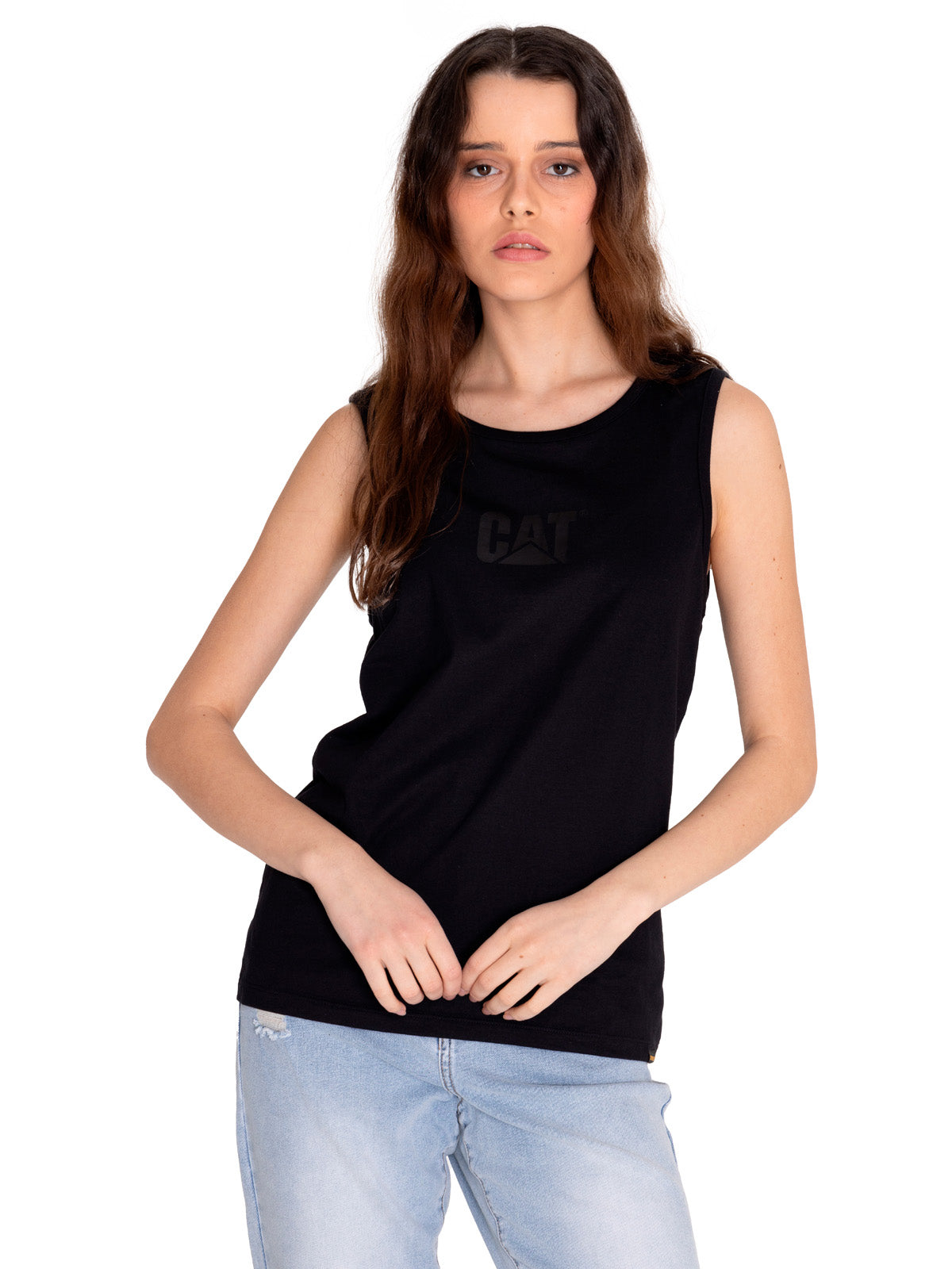Polera Sin manga Casual Mujer CATERPILLAR LOGO TEE TANK Negro CAT