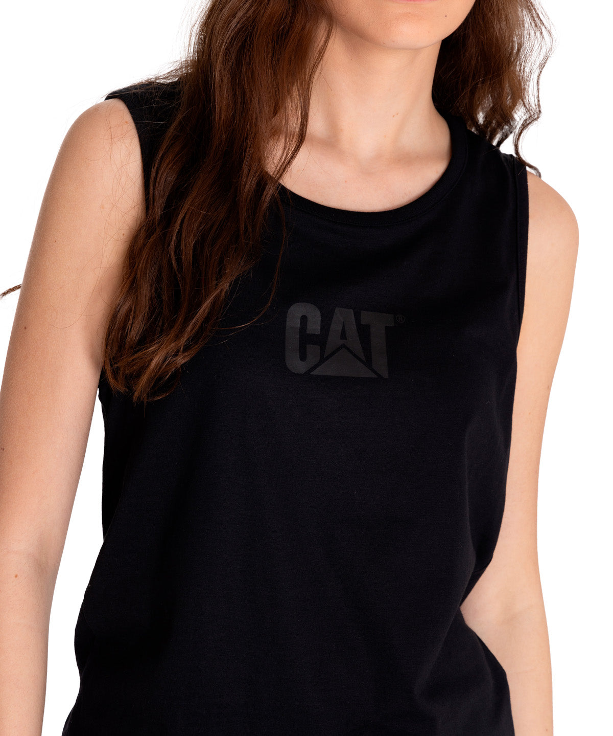 Polera Sin manga Casual Mujer CATERPILLAR LOGO TEE TANK Negro CAT
