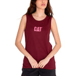 Polera Sin manga Casual Mujer CATERPILLAR LOGO TEE TANK Rojo CAT