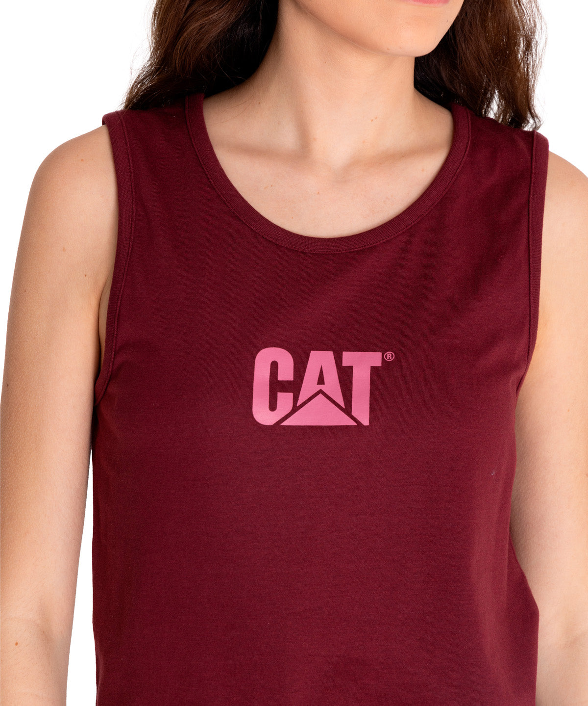 Polera Sin manga Casual Mujer CATERPILLAR LOGO TEE TANK Rojo CAT