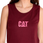 Polera Sin manga Casual Mujer CATERPILLAR LOGO TEE TANK Rojo CAT