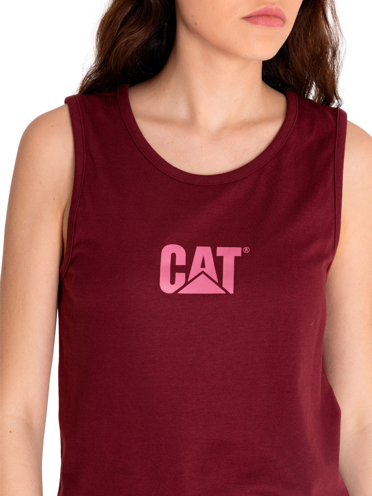 Polera Sin manga Casual Mujer CATERPILLAR LOGO TEE TANK Rojo CAT